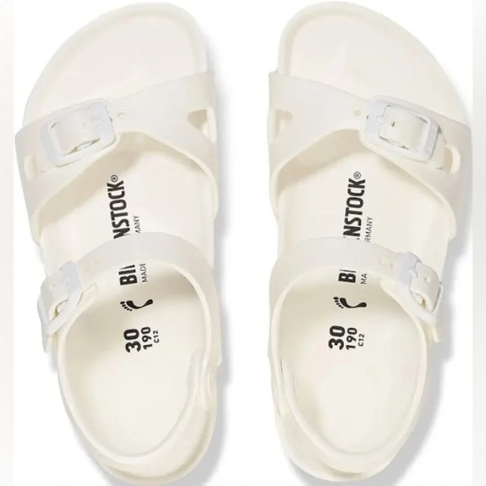 Birkenstock Girl Waterproof White Sandals with Adjustable Straps size 2